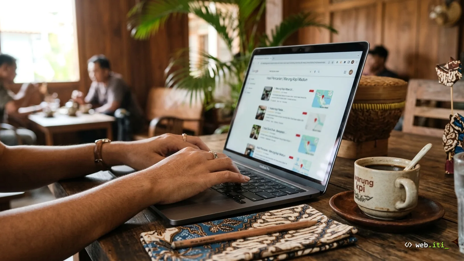 Kompas tua di atas dasbor algoritma modern, mewakili fondasi SEO yang bertahan di tengah perubahan AI search tahun 2026