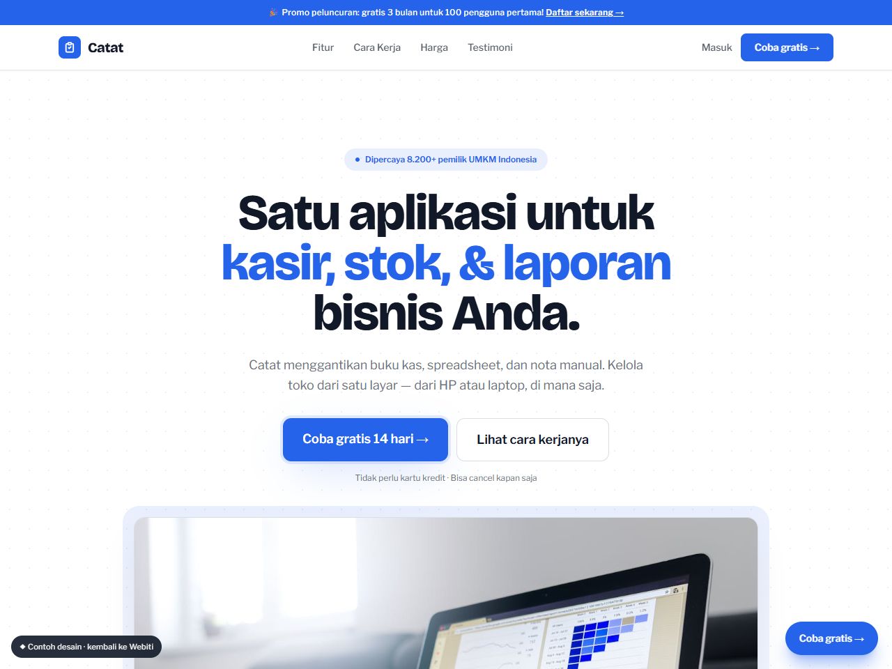 Pratinjau desain website Tech / Startup — Landing Page SaaS Product