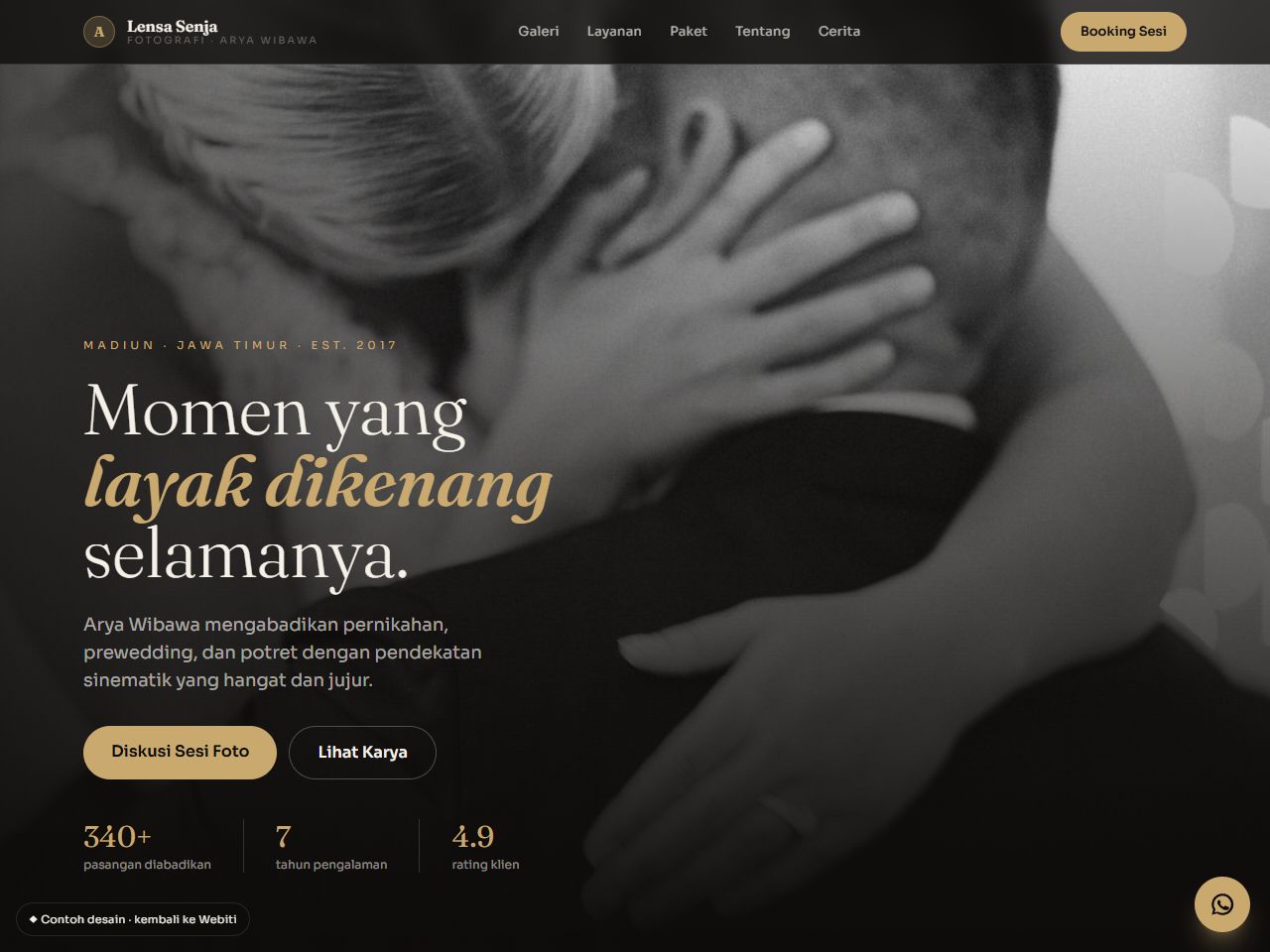 Pratinjau desain website Kreatif — Web Portfolio Photographer