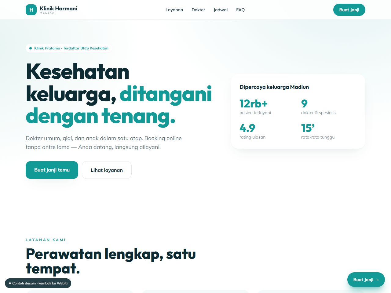 Pratinjau desain website Kesehatan — Profile Klinik Modern