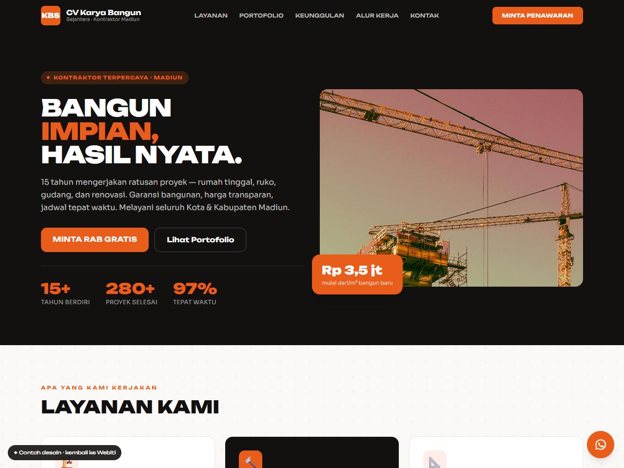 Pratinjau desain website Konstruksi — Profile Kontraktor