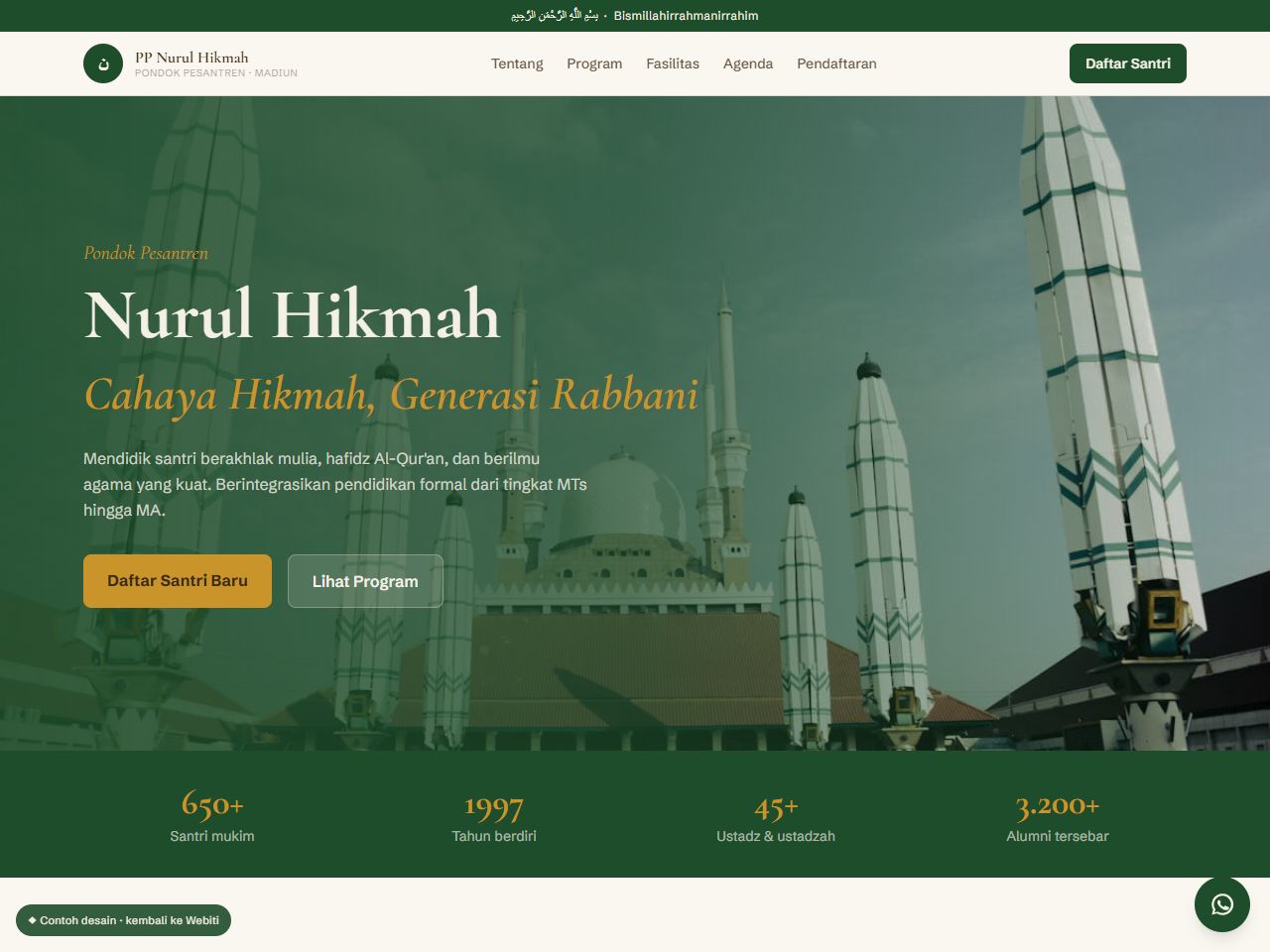 Pratinjau desain website Pesantren — Profile Pondok Pesantren