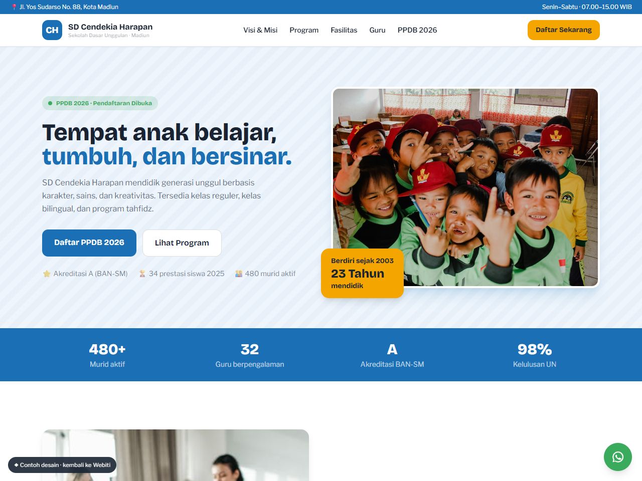Pratinjau desain website Pendidikan — Profile Sekolah