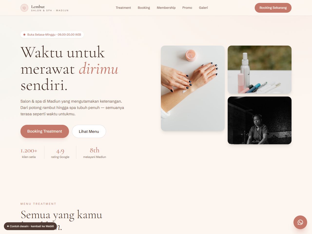 Pratinjau desain website Salon — Salon & Spa Booking