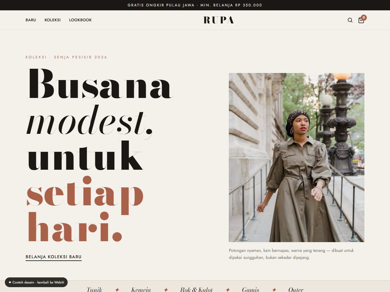 Pratinjau desain website Fashion — Toko Online Fashion