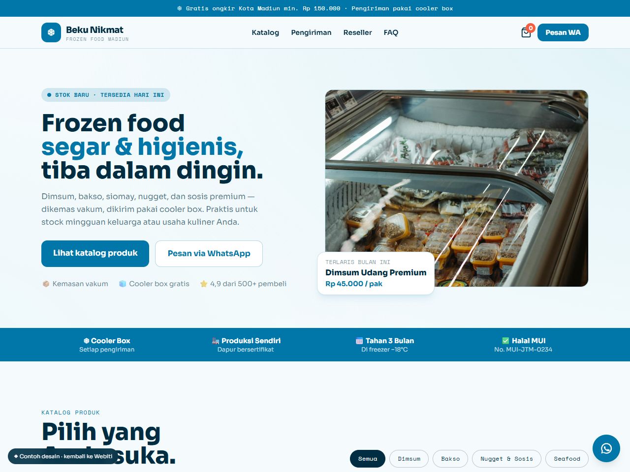 Pratinjau desain website Kuliner Online — Toko Frozen Food