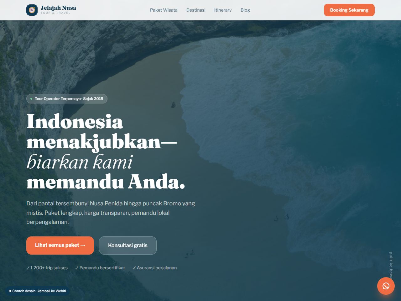 Pratinjau desain website Travel — Website Tour & Travel